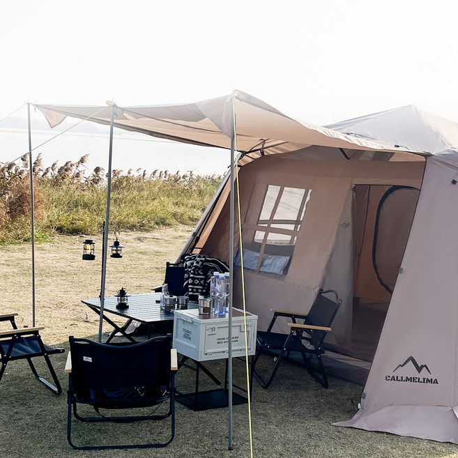 40구 알전구 + AA건전지 3개 세트 리뷰이벤트 콜미리마 3인용 4인용 우중캠핑 방수 자외선차단 거실형 리빙 쉘 오토 차박 쉘터 대형 돔 빌리지 캠핑 텐트, 단일