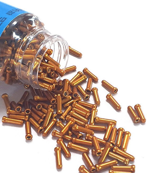 원폴뎀 자전거 브레이크 변속기 와이어 속선 마감재 엔드캡, 50개, 골드