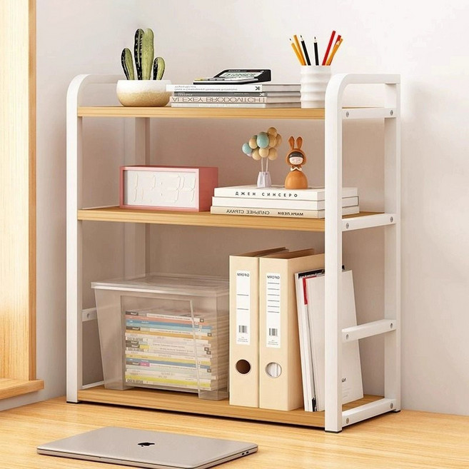 거와스 높이조절 다용도 책상 정리 선반, 3단, 화이트