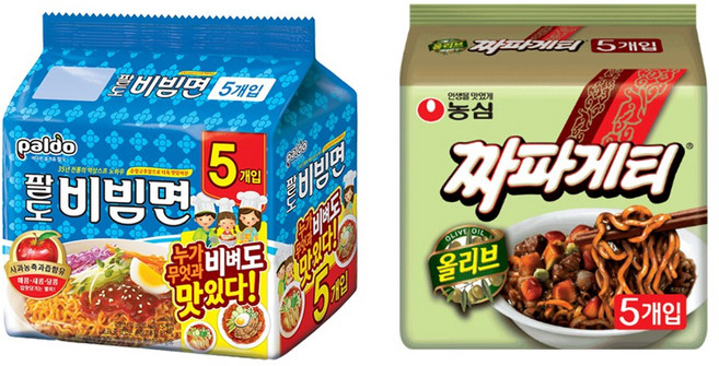 봉지)팔도비빔면 5개 + 봉지)농심짜파게티 5개, 10개