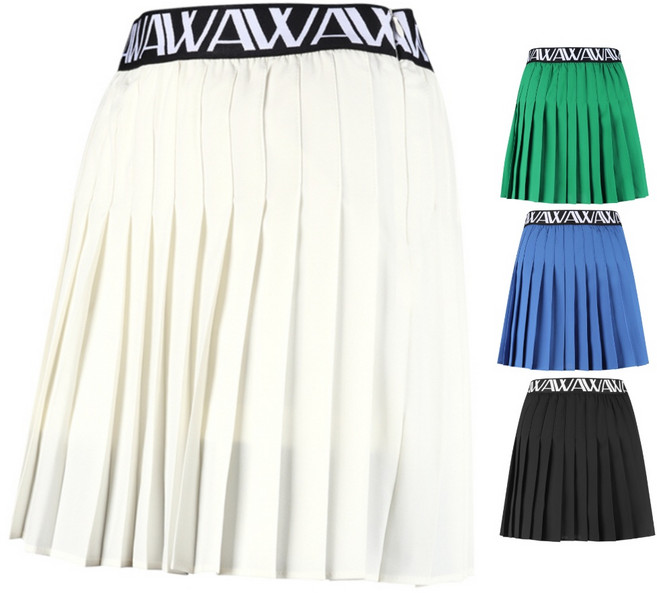 편한 레터링 프린트 밴드 잔주름 스커트 골프 큐롯 빅사이즈 숏게임