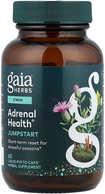 Gaia Herbs Adrenal Health® 빠른 시작 액상 Phyto-Caps® 60정 GAI-14940, GAI14940, 1개 - 쿠팡