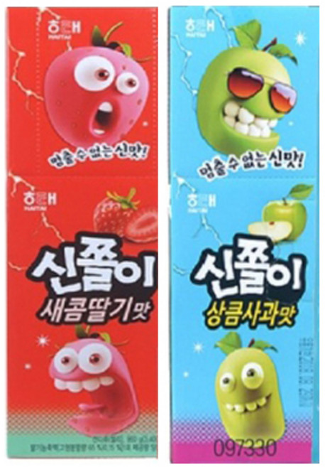 해태제과 신쫄이 24g 사과 20개 + 딸기 20개 (합40개), 1개