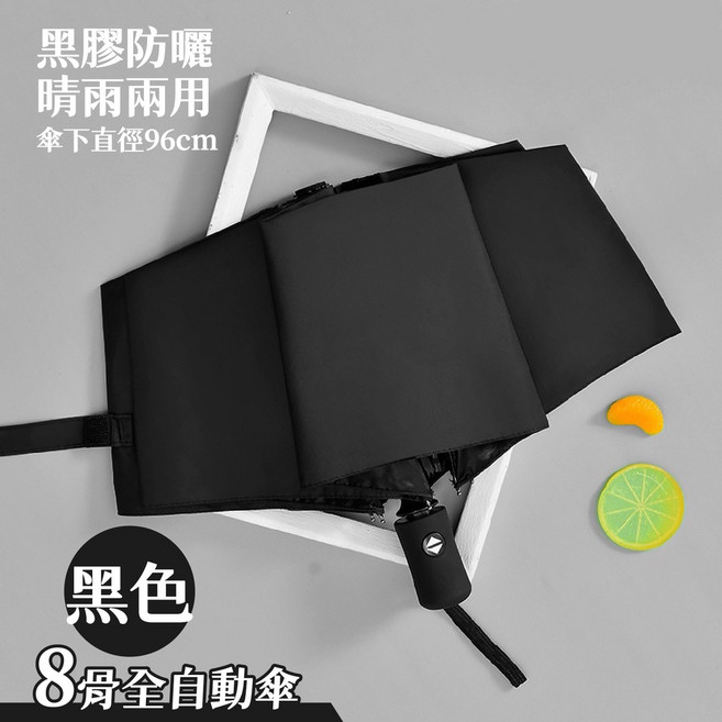 珊瑚粉 全自動傘 24骨 抗強風暴雨 黑膠防曬