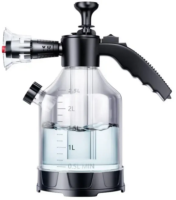 2.5L 핸드 펌프 폼 스프레이어 (3가지 노즐 포함) 수동 공압식 캐논 스노우 세차 병 자동차 유리, 01 A