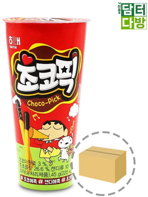 해태 초코픽 45g 1BOX (24개입) 해태초코픽 초코픽스틱 초코스틱과자 스틱과자 짱구과자 rds+3728Yc, 1