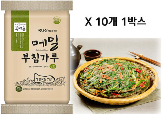 봉평촌 국내산 메밀 부침가루 2호, 1박스, 800g