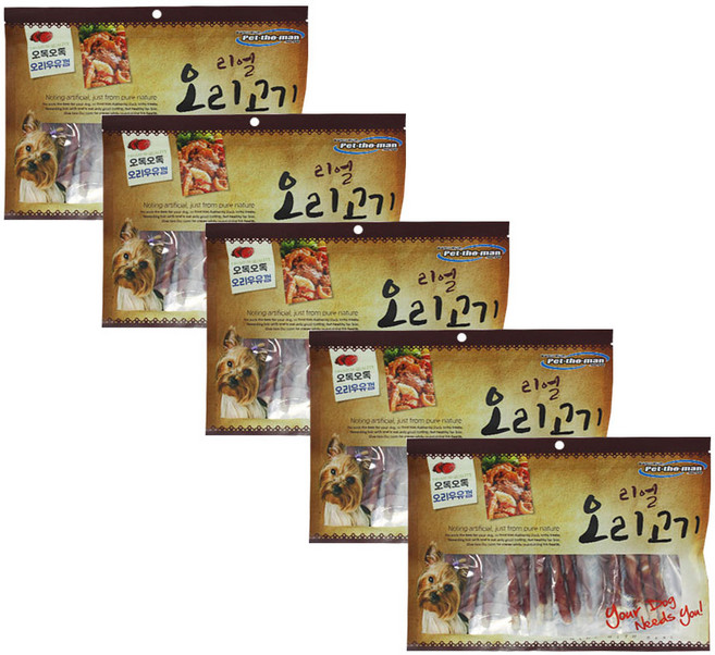 펫더맨 리얼 오독오독 오리우유껌 300g X 5개