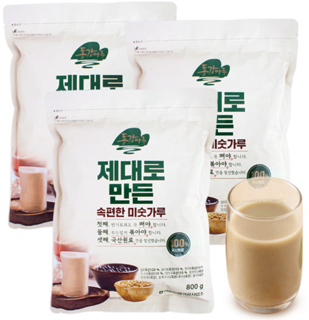 [영월농협 직송] 동강마루 제대로만든 속편한 미숫가루, 800g, 3개
