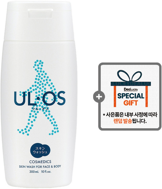 남성전용 스킨 클렌저 우르오스 남성용 올인원 스킨워시 / 물만 스쳐도 미끌거림 없이 싹 + 랜덤 사은품, 1개, 300ml