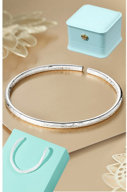 르떼르넬 JSWB002 Silver 보헤미안 빈티지 앤틱 문양 각인 여자 실버 뱅글 팔찌 은팔찌