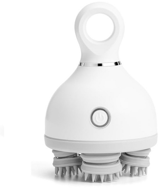 프리라이프 두피마사지기 머리마사지기 3단계 강도 조절 USB 충전 머리 안마기, 흰색, 1개