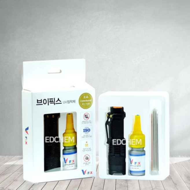 집에다드림 UV 접착제 유리 아크릴 플라스틱 본드+장갑, 1개