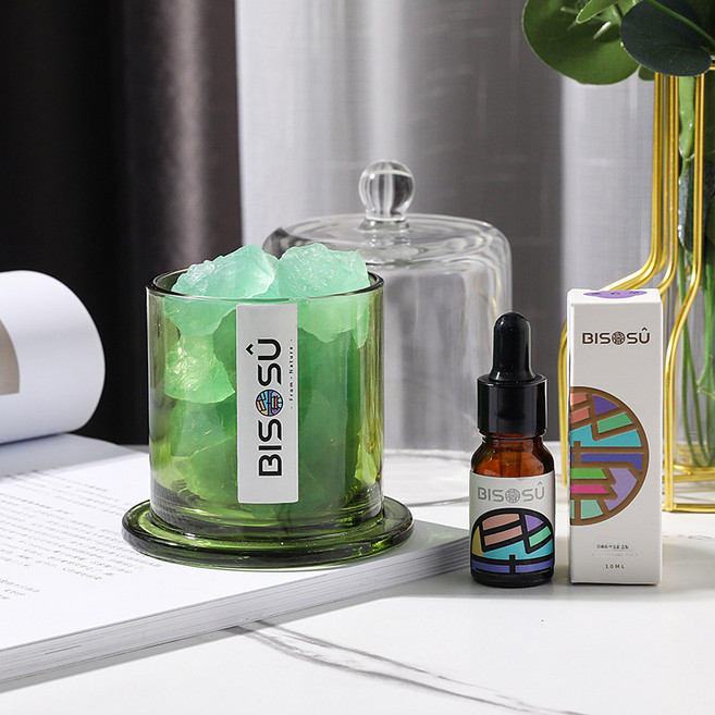 Clybo 방향제오일 아로마 장식소품 공기청정 디퓨저, 포근한 가랑이꽃, 그린 보석, 1개