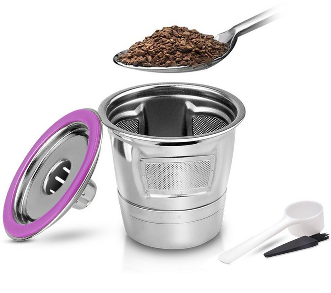 큐리그 호환 리필 캡슐 스텐 KEURIG 2.0 1.0 Mini Plus 재사용 케이컵 KCup 스테인레스 재활용 커피 파파모미