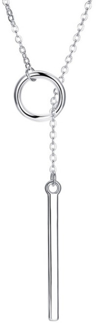 925 스털링 실버 주얼리 원형 스트립 긴 체인 목걸이 여성용 패션 펜던트