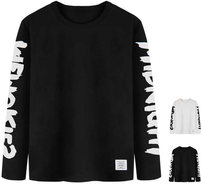 엠제이스타 긴팔 티셔츠 라운드넥 남녀공용 레터링