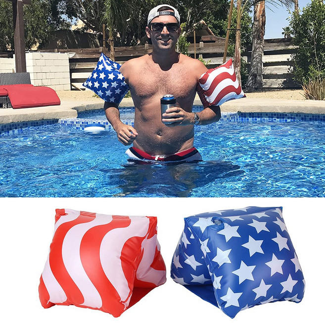 고플로츠 아메리카 플래그 성조기 어덜트 워터 윙 플로티즈 암링 팔 튜브 GoFloats Adult Water Wing, 1개