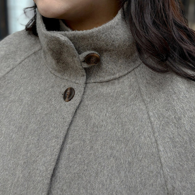 [빅사이즈 55-110][하객룩] 울100% 핸드메이드 하이넥 롱 코트 여성 빅사이즈 여자 플러스사이즈 어거스트플랜