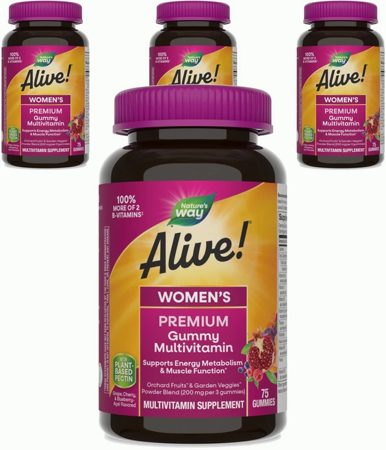 네이쳐스웨이 얼라이브! 우먼스 프리미엄 멀티비타민 구미, 75개입, 4개, 75정 - 쿠팡