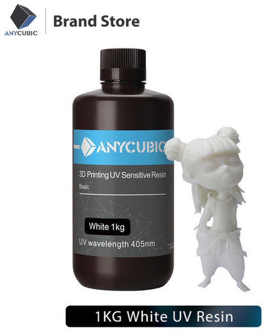 anycubic photon 405nm 1l resin for photon 3d printer lcd uv sensitive resin liquid printing material, 흰색-1kg, 협력사