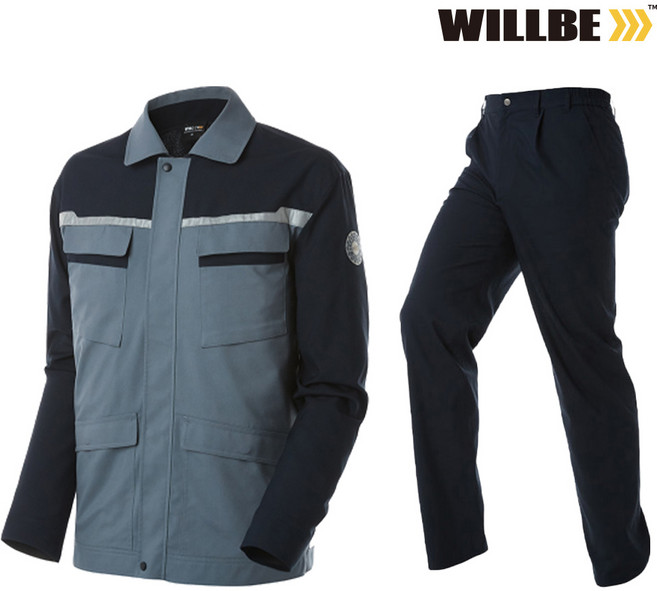 윌비 PR112 PR412 춘하 프리미엄 네이비 하복 작업복 정비복 상하세트 [하의 별매]