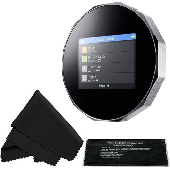 AAAwave SecuX V20 가장 안전한 암호화폐 하드웨어 지갑 마이크로파이버 7인치 X 6인치 청소용 천 포함 블루투스 지원