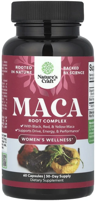 Nature's Craft 여성 웰니스 마카 뿌리 복합체 캡슐 60정, NaturesCraft여성웰니스마카뿌리복합체캡슐60정, 1개 - 쿠팡