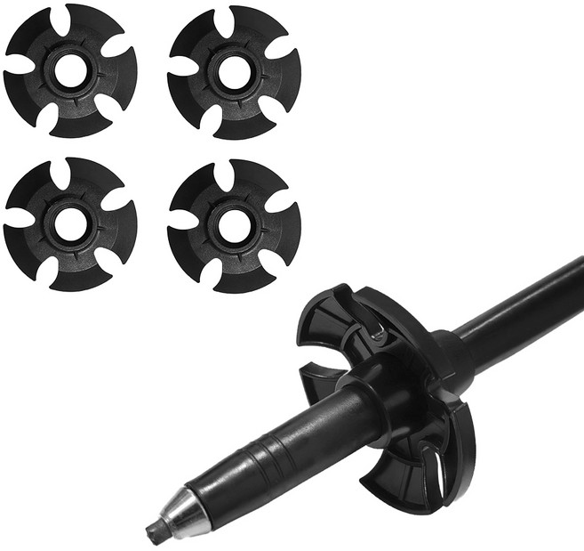 아띠꼴로 등산스틱 고무 패킹 마개 촉 바스켓 보호캡 부품, 블랙, 2세트