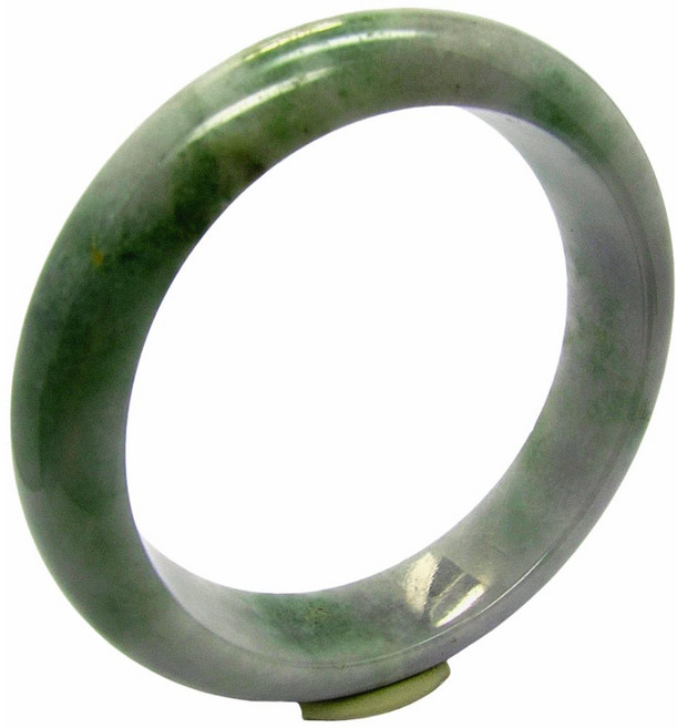小樂 A貨翡翠手鐲 紫羅蘭蜜淡綠平安鐲 (手圍18.1號 內徑56.8mm V673), 1個