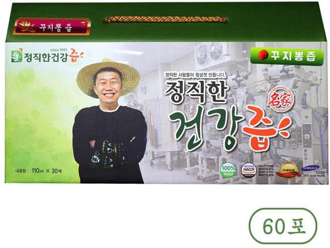 정직한건강즙 국내산 정직한 꾸지뽕즙, 60개, 110ml