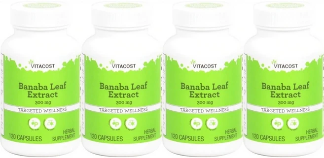 비타코스트 바나바 잎 추출물 300mg, 120정, 4팩 - 쿠팡