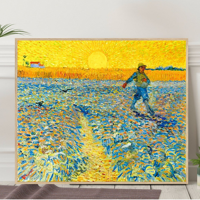 화색갤러리 명화 고흐 해바라기 앙리 금붕어 밀레 만종 액자, 7 씨뿌리는 사람