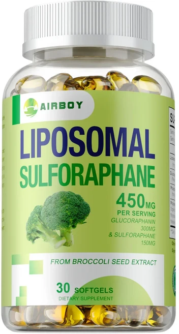 리포좀 설포라판 - 불안 감소 항산화제 간 건강 피부 뇌 눈 및 심장 지원 면역력