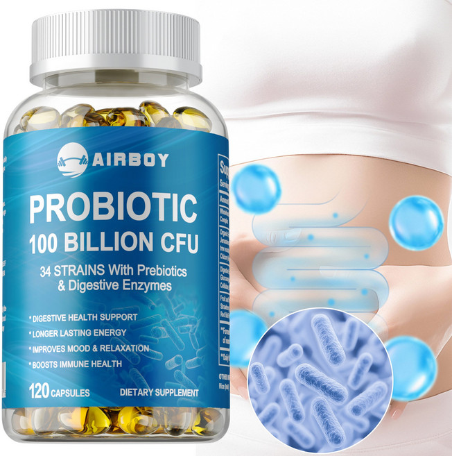 프로바이오틱스 1000억 CFU(120's) 소화 건강 지원 기분 개선 및 이완, 1개, 60정