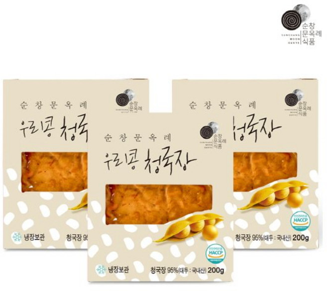 [시즌특가]순창문옥례 명인 우리콩 청국장 200gx3개, 200g, 3개