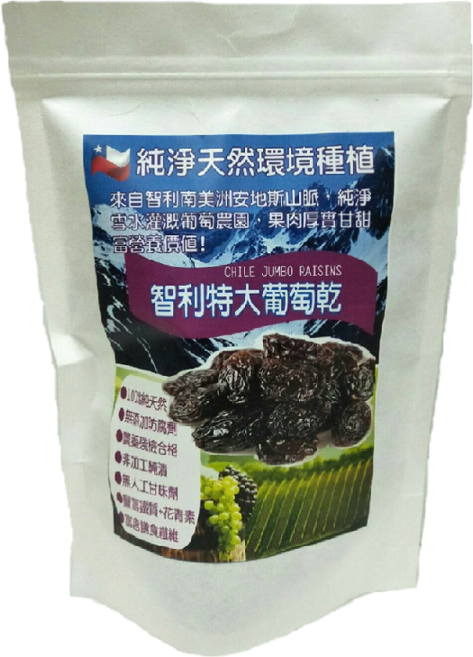智利特大葡萄乾 500g 純淨環境種植 無添加防腐劑 果肉厚實甘甜, 1個