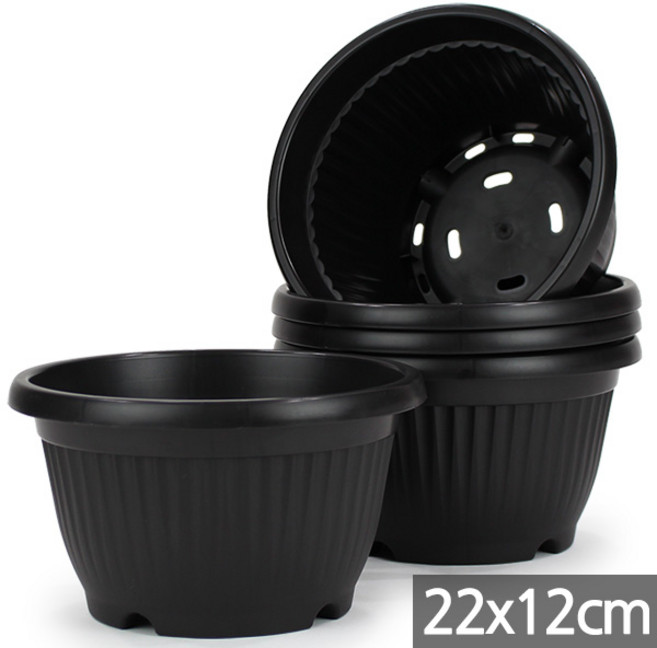 세인화분 플라스틱 원형 분재 화분 5P 세트 - 식물 분배분 재배분 화단 원형 플분 조성 분갈이 인테리어 꾸미기 베란다 분 재배 분배, 5개