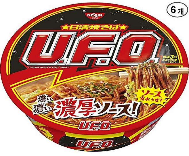 Nissin 닛신 UFO 유에프오 야키소바 볶음면 128g, 6개
