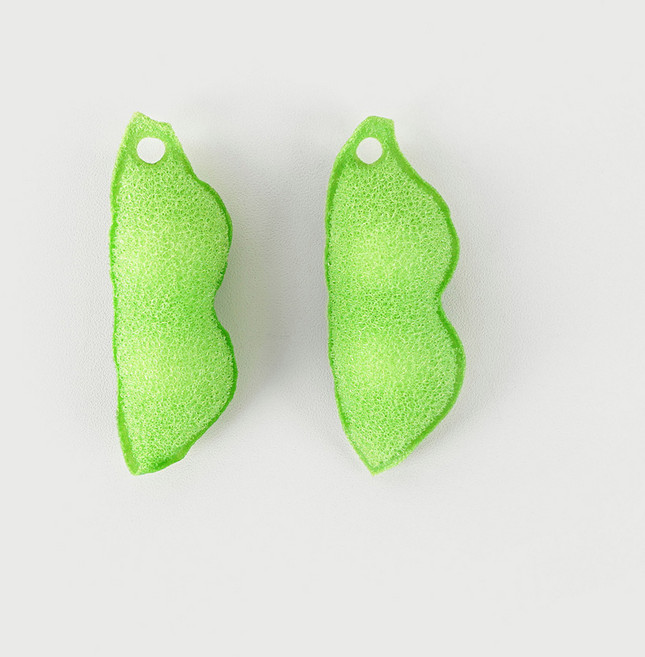 일본 마나 페트병 세척 수세미 2P세트 강낭콩 / K117, 그린, 1세트