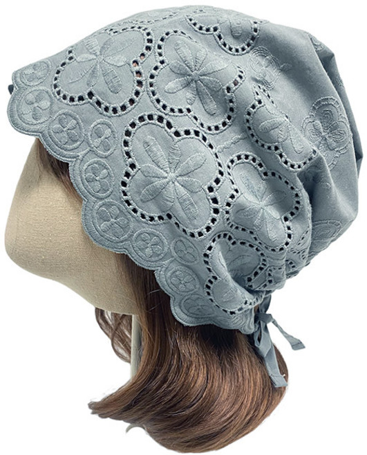 엄마짱 MDS_8490_티아라펀칭 밴딩끈두건 셔링모자 중년여성 비니 봄여름두건 엄마선물모자 생활복 헤어두건