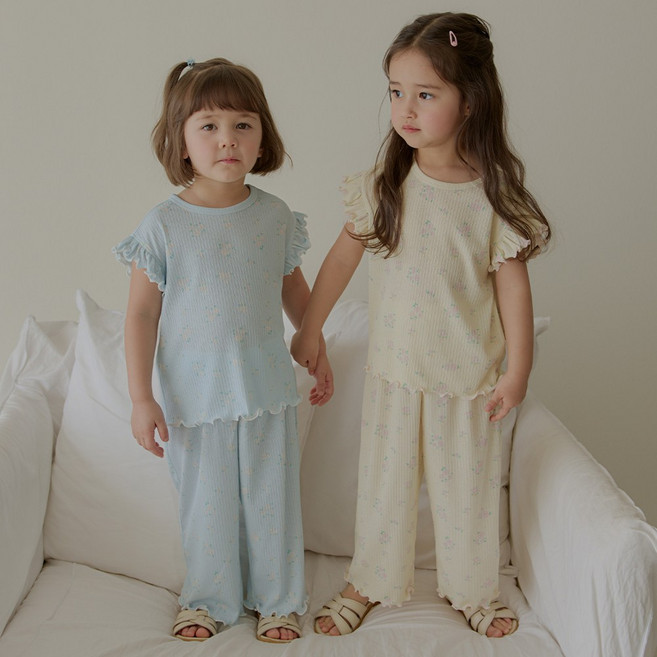 [해피버스]데이지셋업 아동상하세트