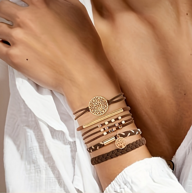 여성용 데일리 고탄력 헤어링 팔찌 10종 세트