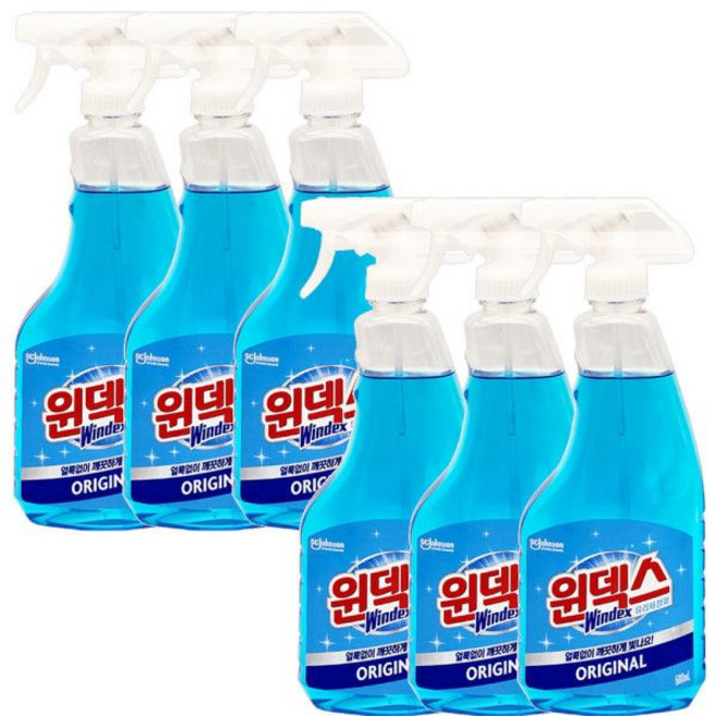 윈덱스 유리세정제 본품 x 6개 다용도 욕실 주방 자동차 가정용품 유리 청소 유리창 SC존슨