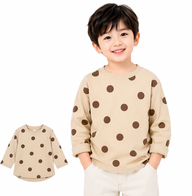 남아 여아 봄가을 긴팔 아동티셔츠 스타일 데일리룩 키즈티 편한 베이직