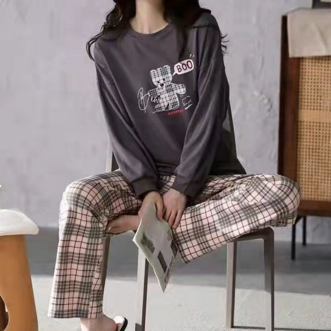 여성 수면잠옷세트 임산부 수유 키티 동물 잠옷