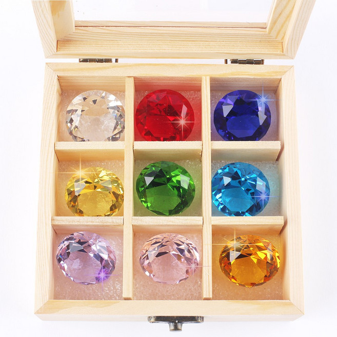크리스탈 보석 9종 세트 다이아몬드 인테리어 소품 촬영 소품, 혼합색상, 1세트