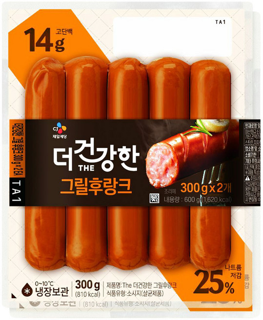 CJ제일제당 백설 더 건강한 그릴 후랑크 300g 2번들 냉장, 2개