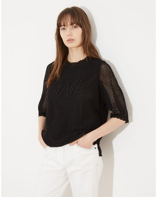 올리비아로렌 자수 티셔츠 VOCAL3M3321