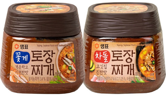 샘표 꽃게 토장찌개 450g + 차돌 토장찌개 450g 된장 국 찌게, 2개